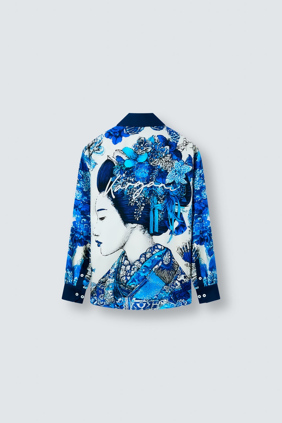 Portrait of Geisha Signature Oversized Silk Shirt by Maison Kargani