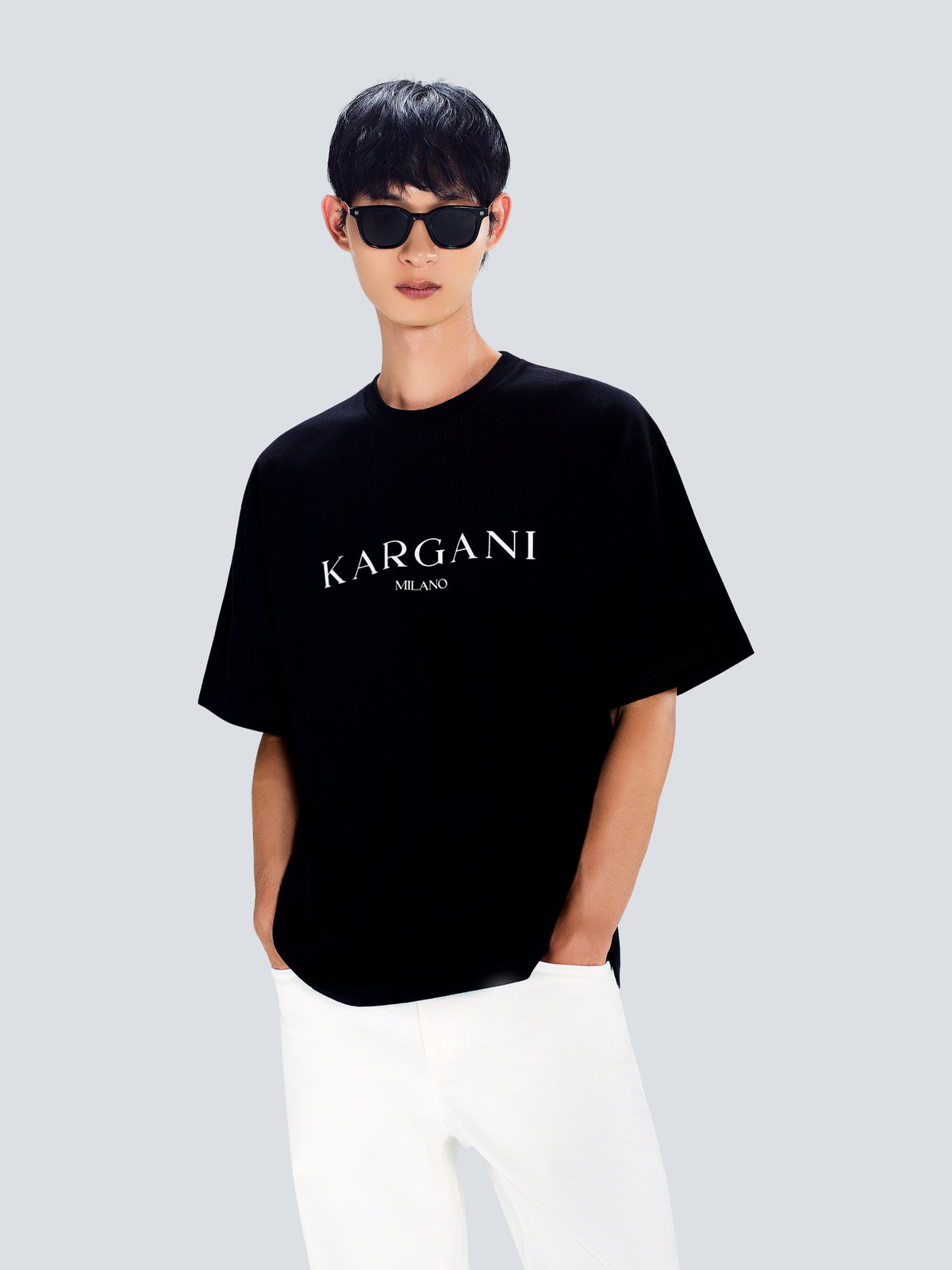 Kargani Milano Oversized Cotton T-Shirt in Black by Maison Kargani