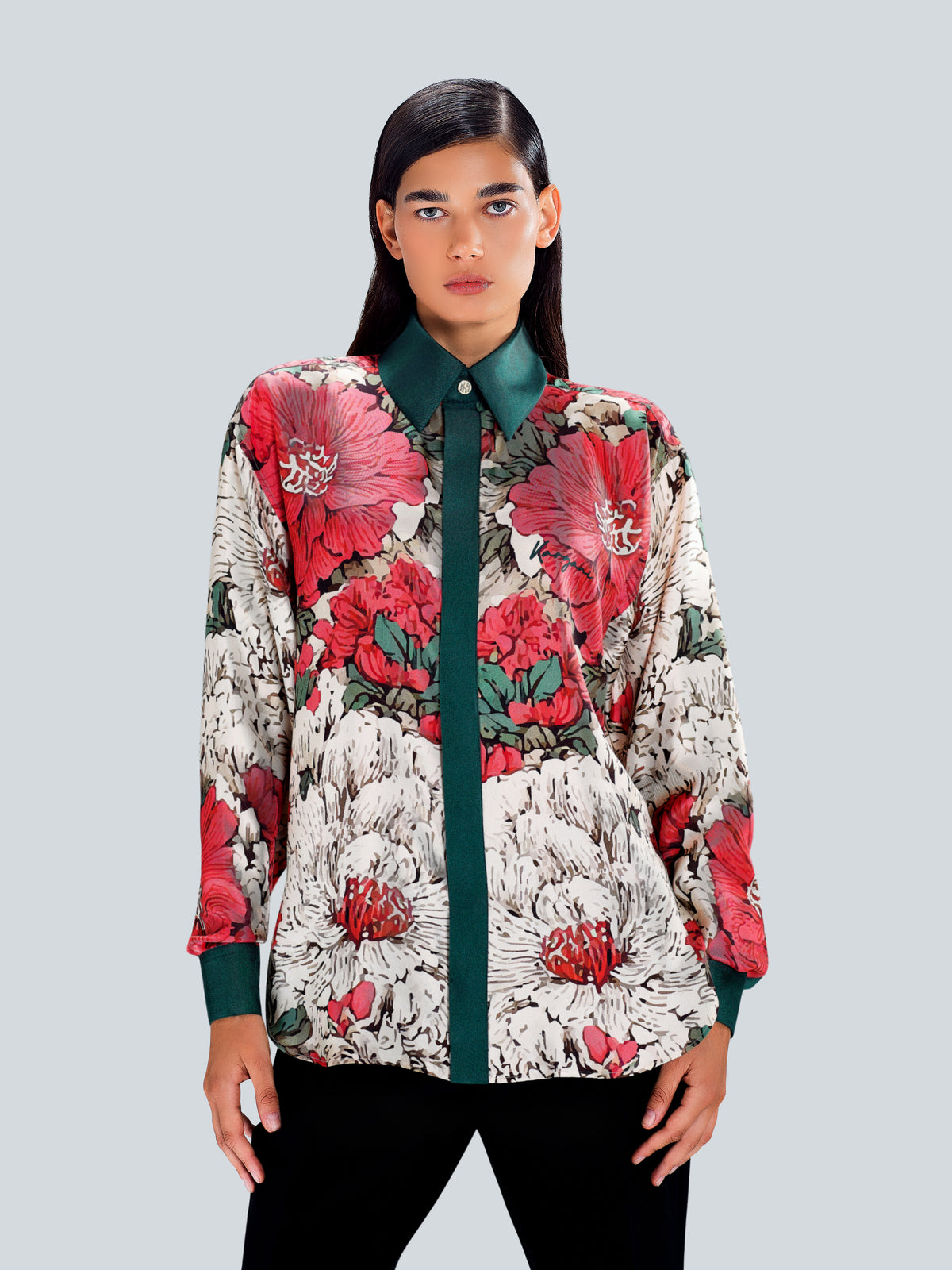BUDO 2 Signature Oversized Silk Shirt by Maison Kargani