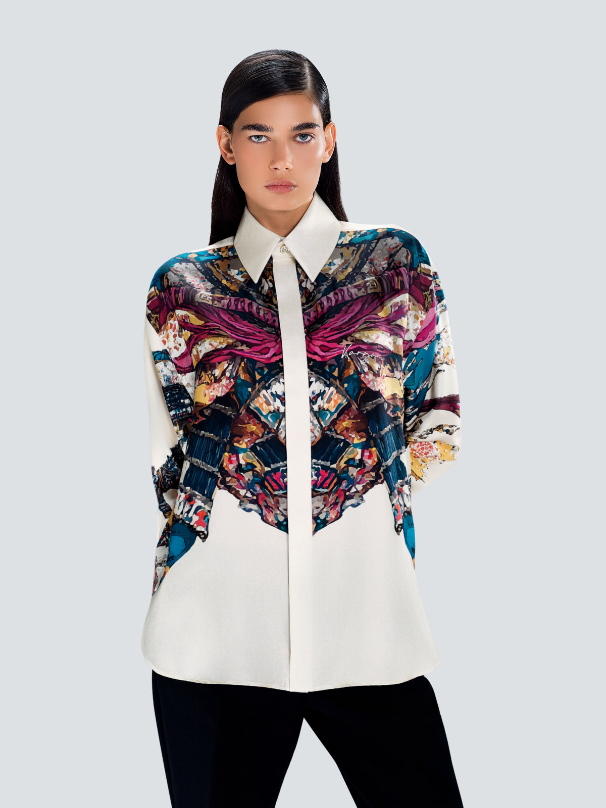 BUDO 3 Signature Oversized Silk Shirt by Maison Kargani
