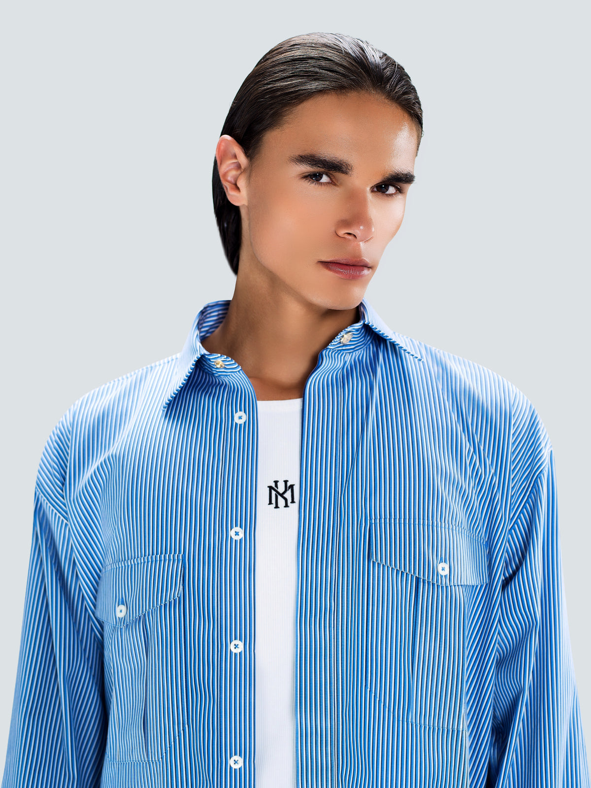 OVERSIZED STRIPED COTTON SHIRT — Maison Kargani
