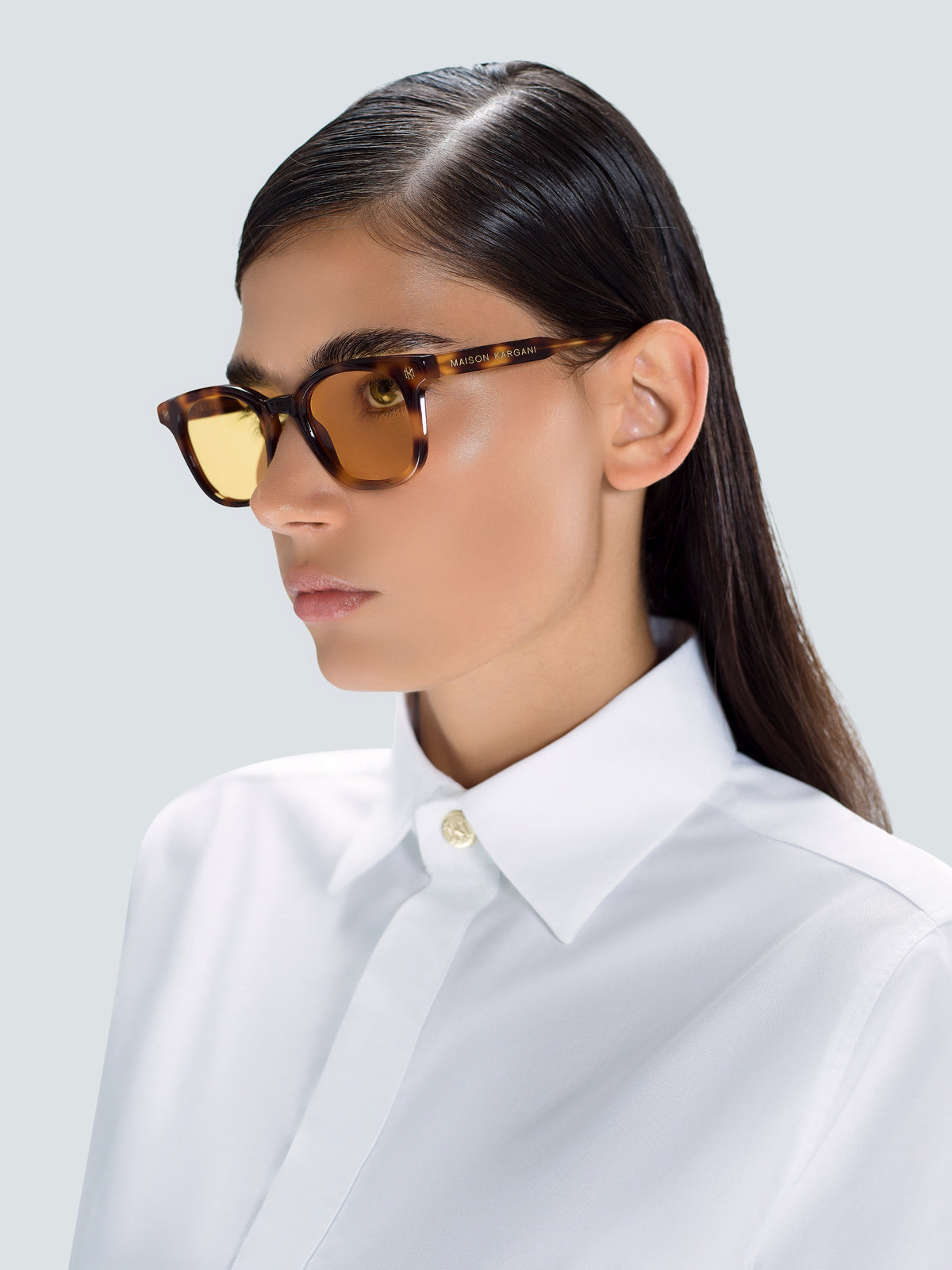Via Montenapoleone 06 Sunglasses in Tortoise and Gold by Maison Kargani