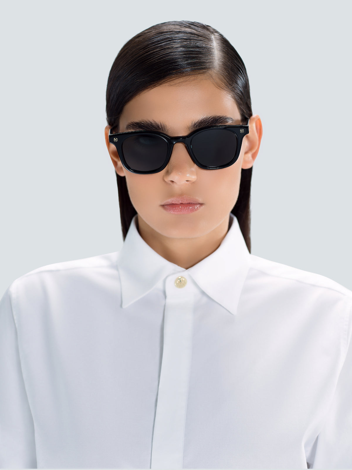 Via Montenapoleone 01 Sunglasses in Black and Gold by Maison Kargani