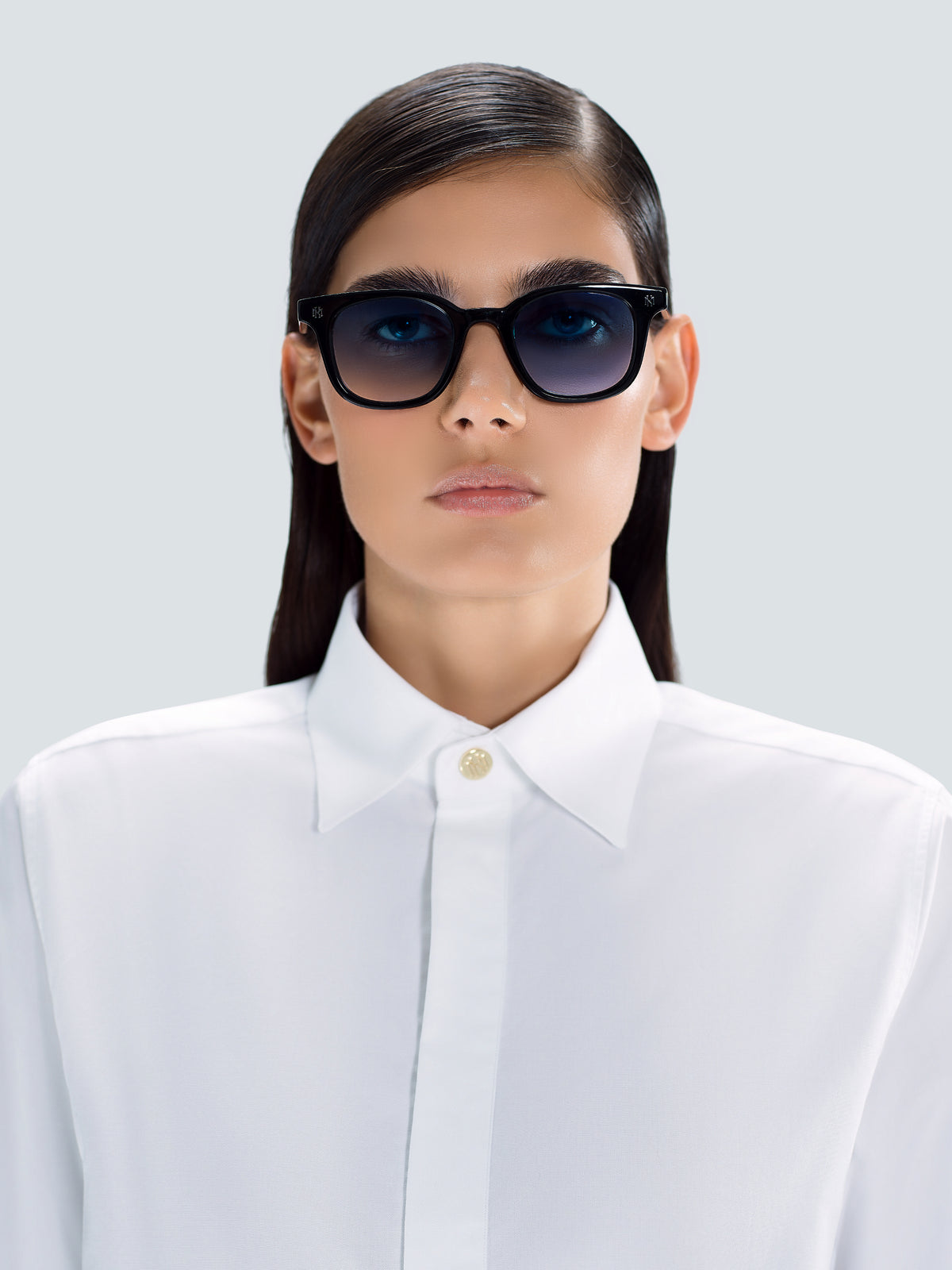 Via Montenapoleone 03 Sunglasses in Black and Silver by Maison Kargani