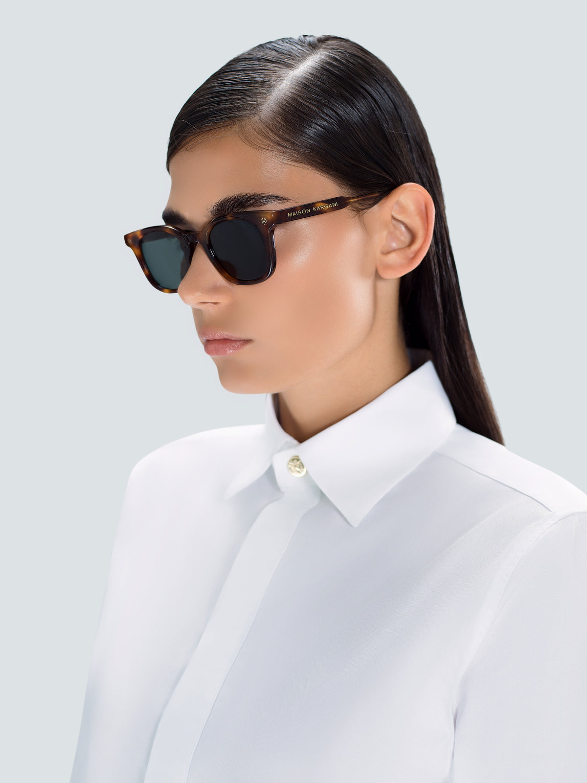 Via Montenapoleone 04 Sunglasses in Tortoise and Gold by Maison Kargani