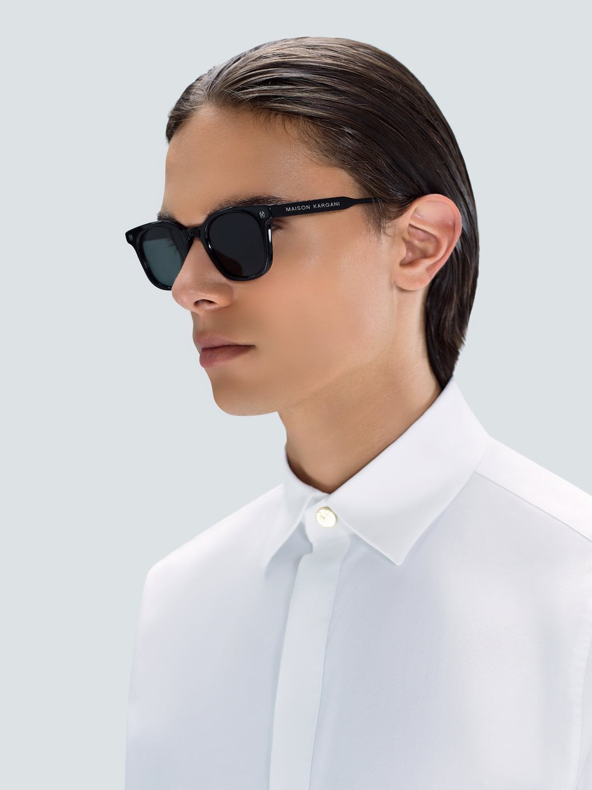 Via Montenapoleone 02 Sunglasses in Black and Silver by Maison Kargani