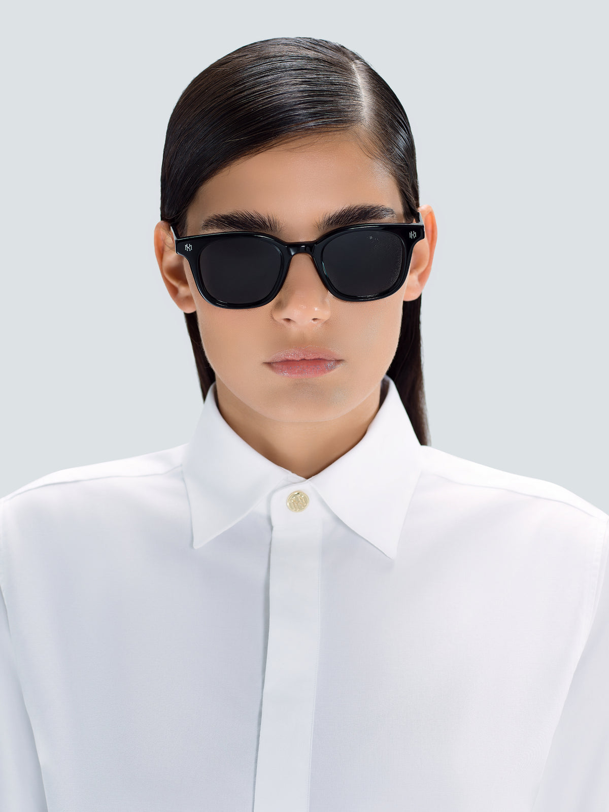 Via Montenapoleone 02 Sunglasses in Black and Silver by Maison Kargani
