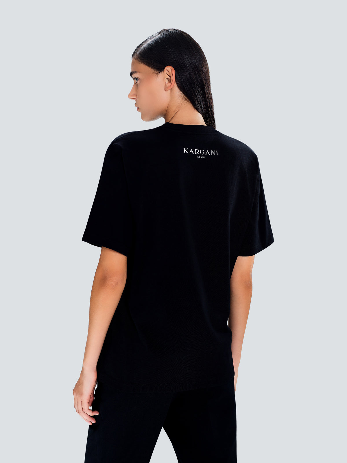 Kargani Milano Oversized Cotton T-Shirt in Black by Maison Kargani