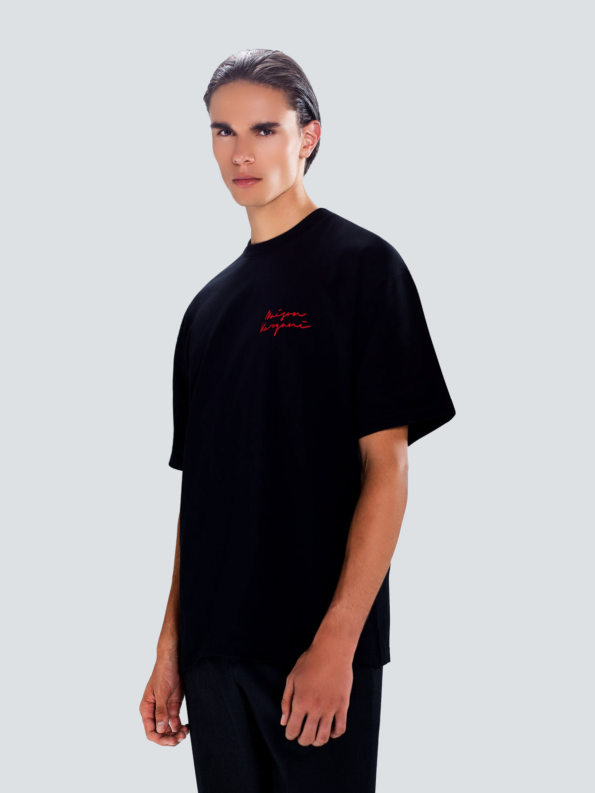 Signature Oversized Cotton T-Shirt in Black by Maison Kargani