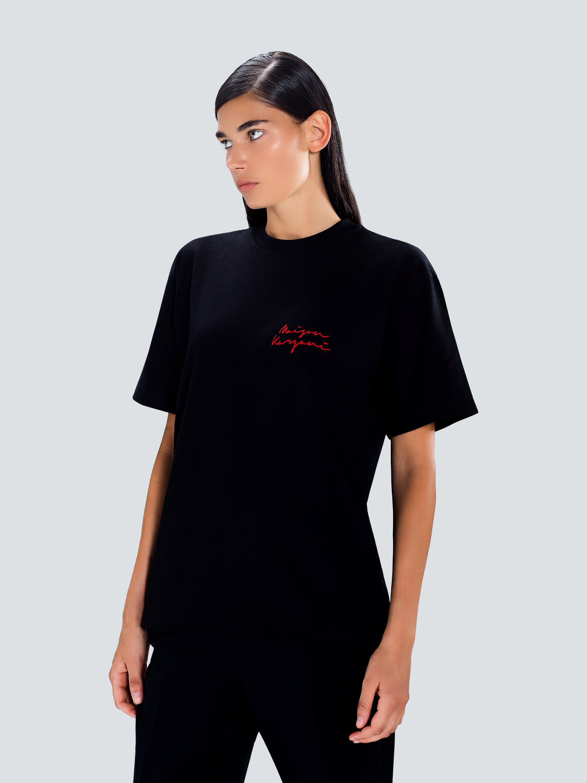 Signature Oversized Cotton T-Shirt in Black by Maison Kargani