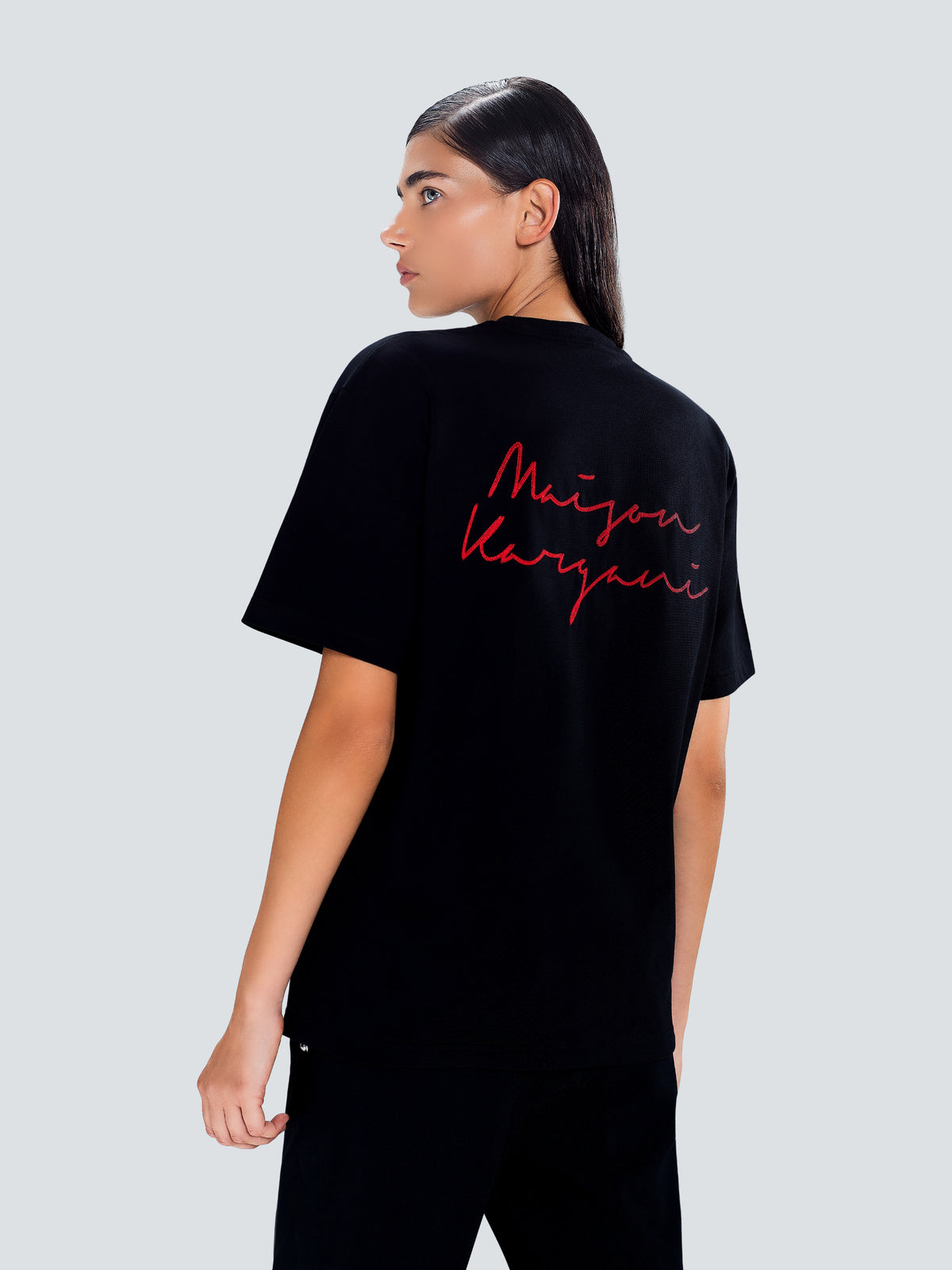 Signature Oversized Cotton T-Shirt in Black by Maison Kargani
