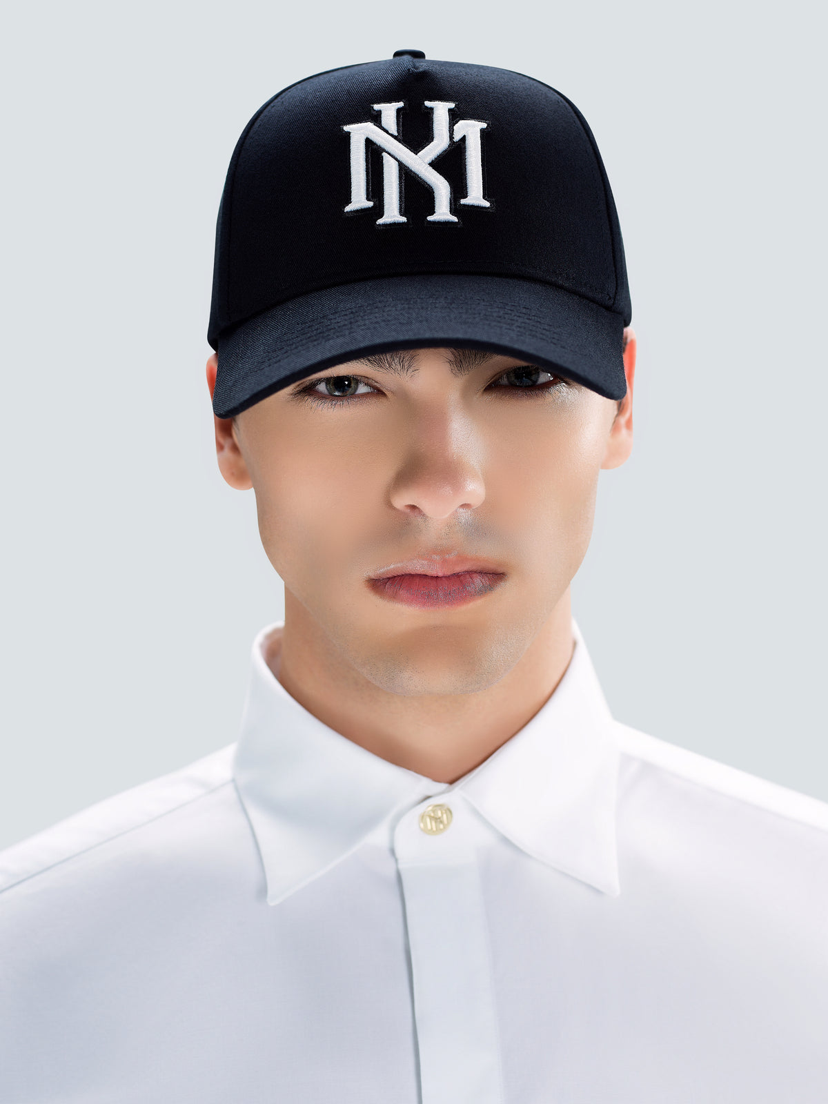 MK Monogram Cotton Twill Baseball Cap in Black by Maison Kargani
