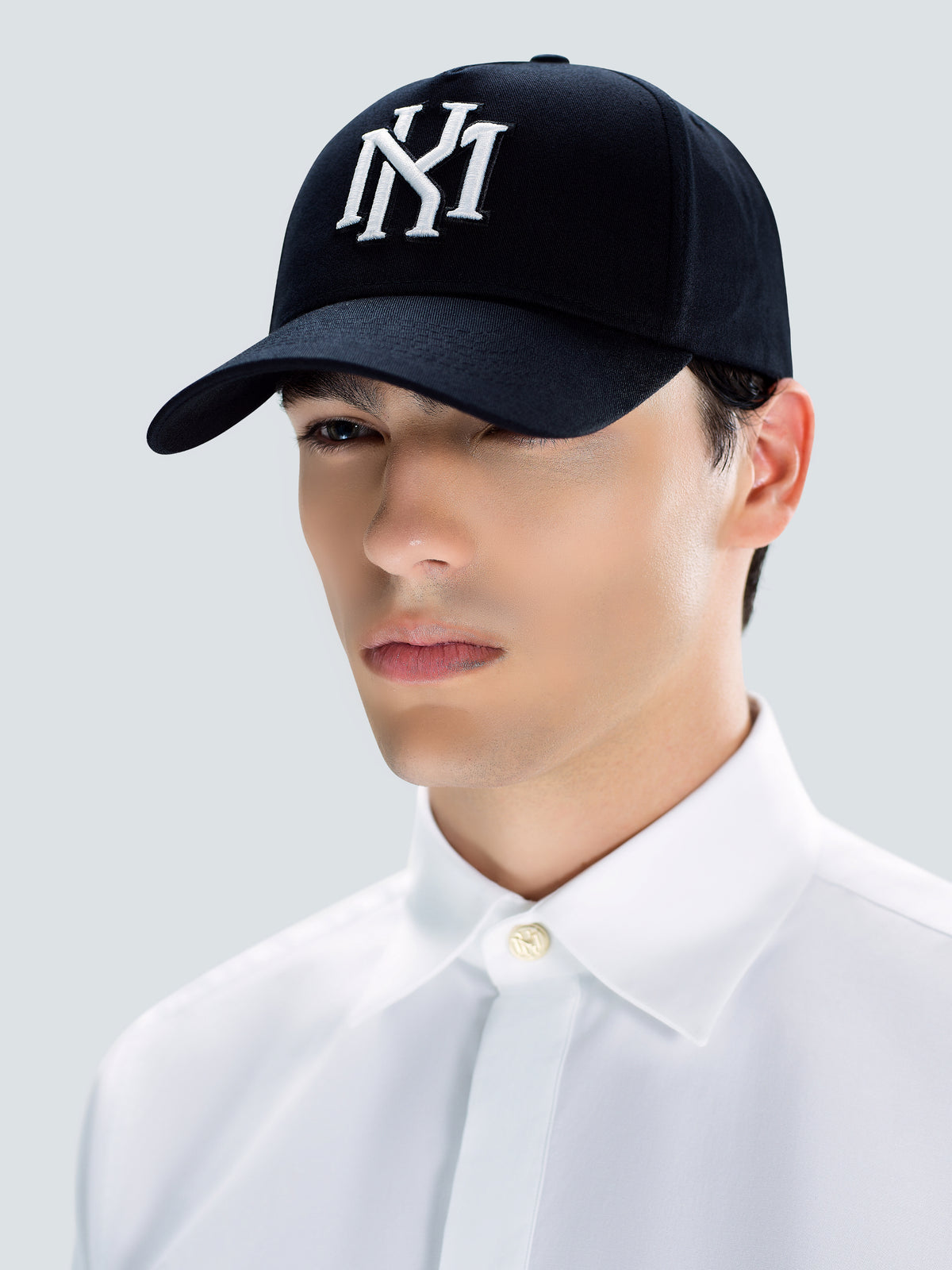 MK Monogram Cotton Twill Baseball Cap in Black by Maison Kargani