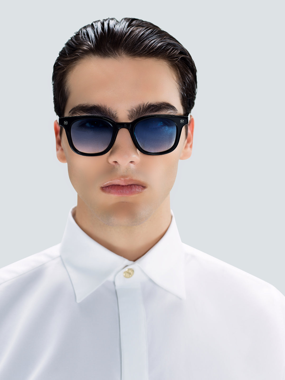 Via Montenapoleone 03 Sunglasses in Black and Silver by Maison Kargani
