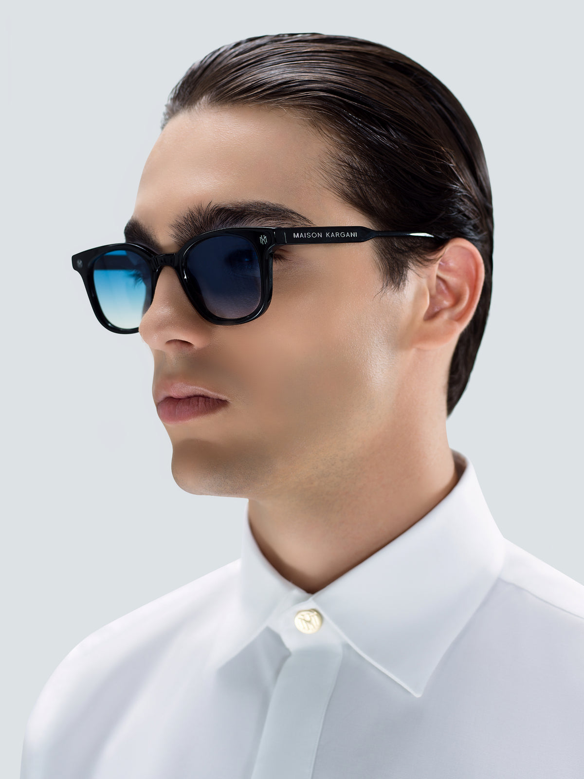 Via Montenapoleone 03 Sunglasses in Black and Silver by Maison Kargani