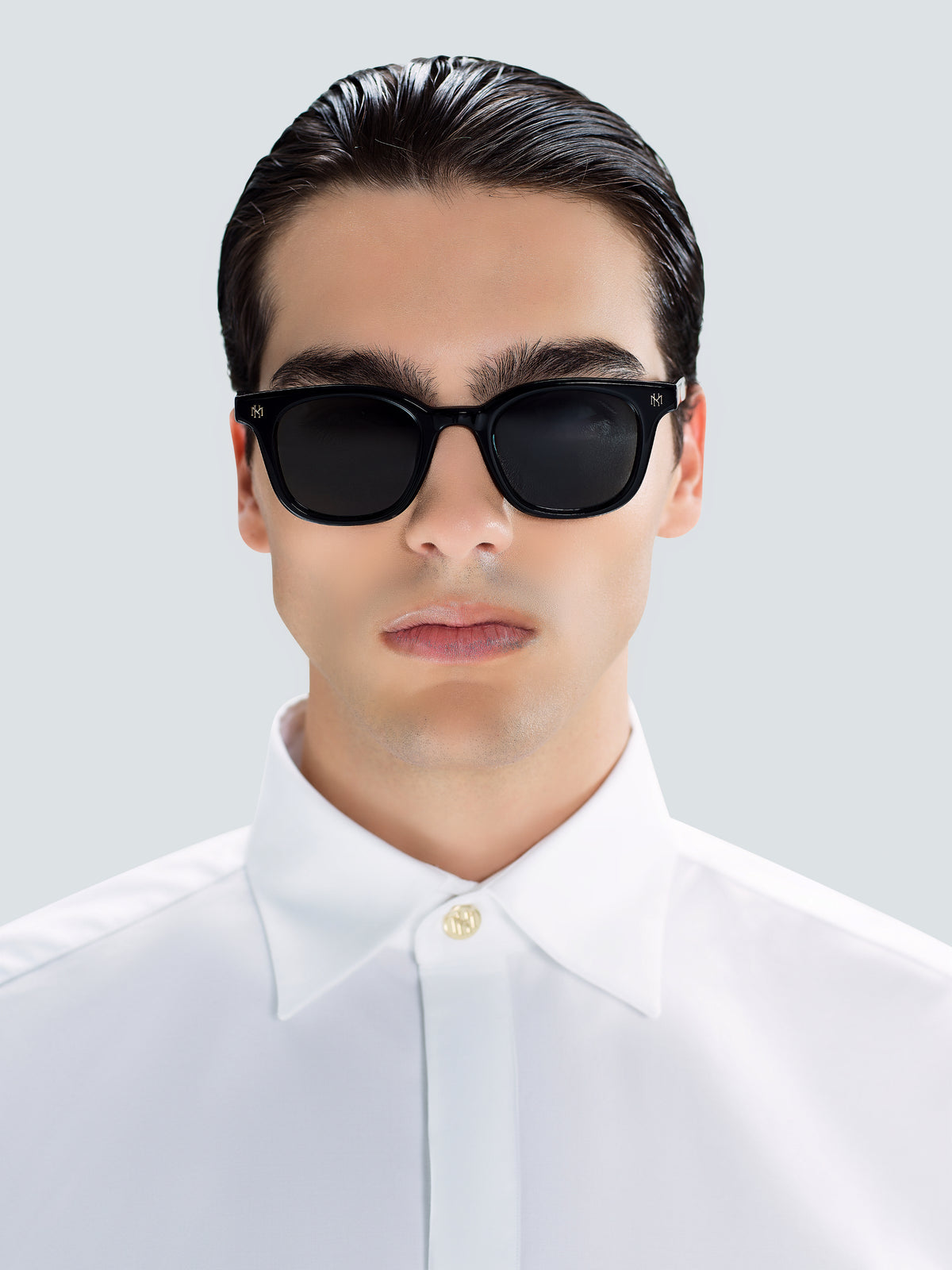 Via Montenapoleone 01 Sunglasses in Black and Gold by Maison Kargani