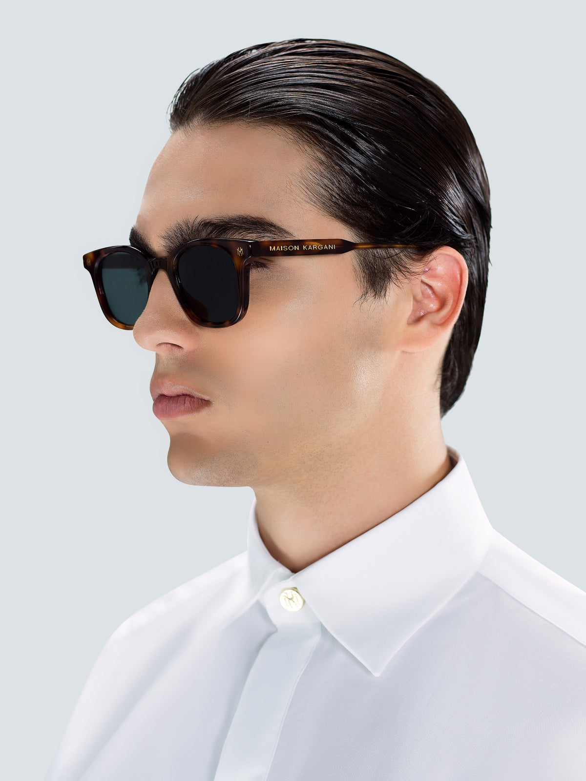 Via Montenapoleone 04 Sunglasses in Tortoise and Gold by Maison Kargani