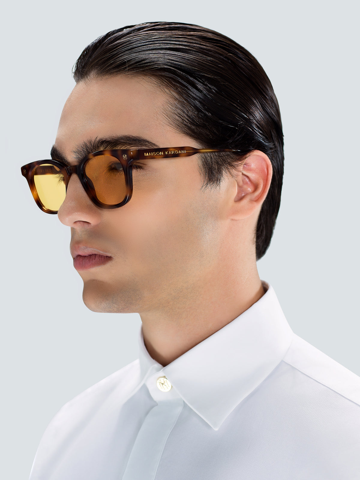 Via Montenapoleone 06 Sunglasses in Tortoise and Gold by Maison Kargani