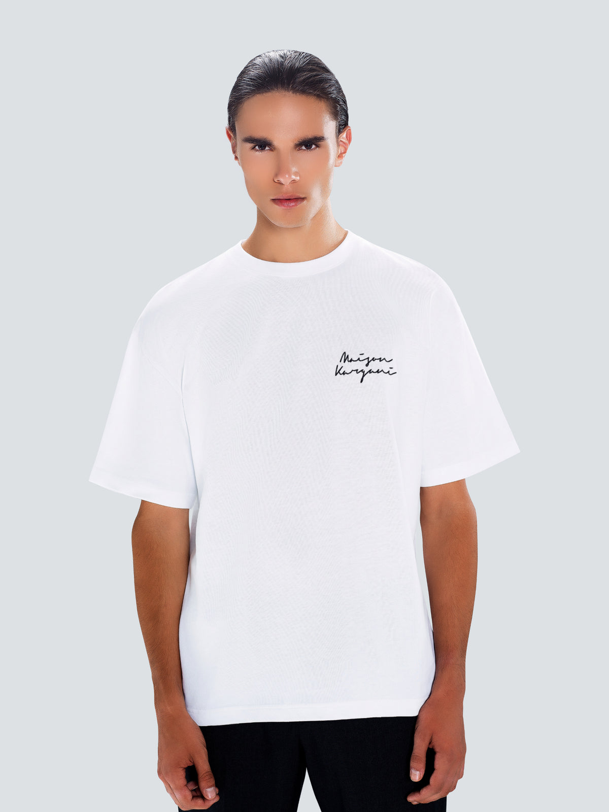 Signature Oversized Cotton T-Shirt in White by Maison Kargani