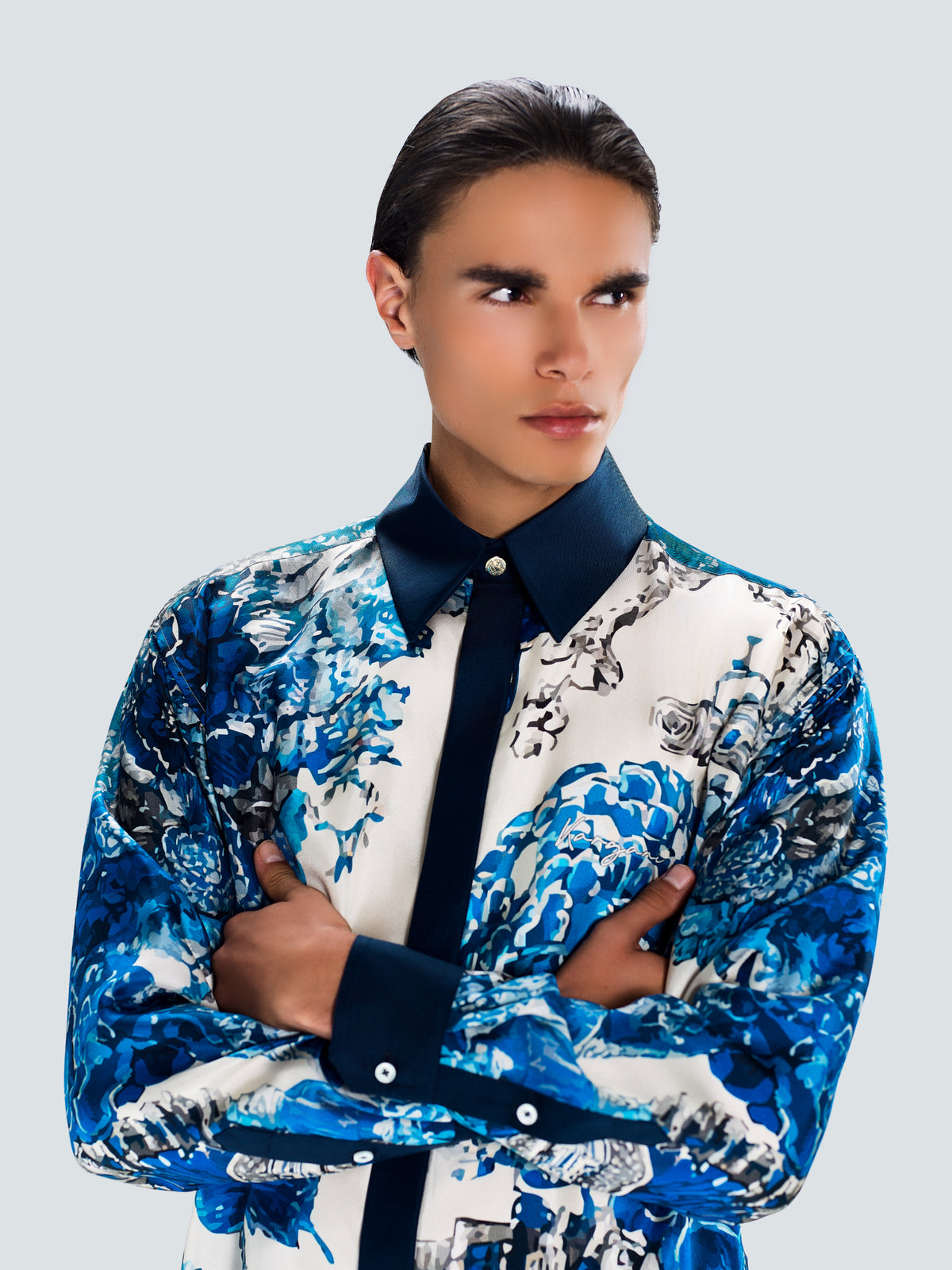Portrait of Geisha Signature Oversized Silk Shirt by Maison Kargani