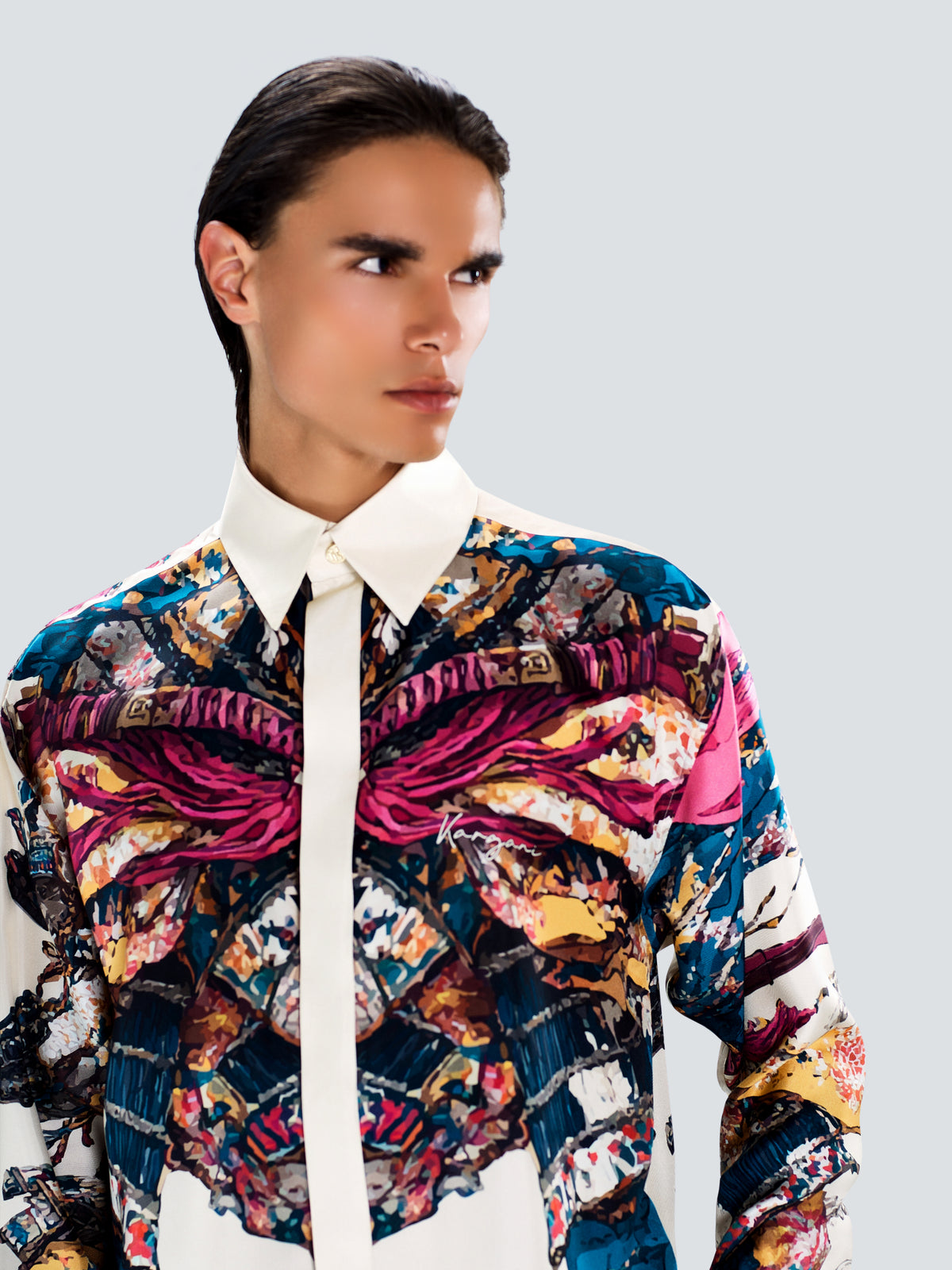 BUDO 3 Signature Oversized Silk Shirt by Maison Kargani