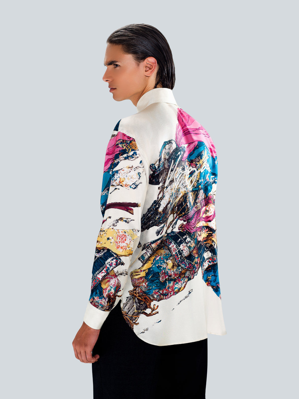 BUDO 3 Signature Oversized Silk Shirt by Maison Kargani