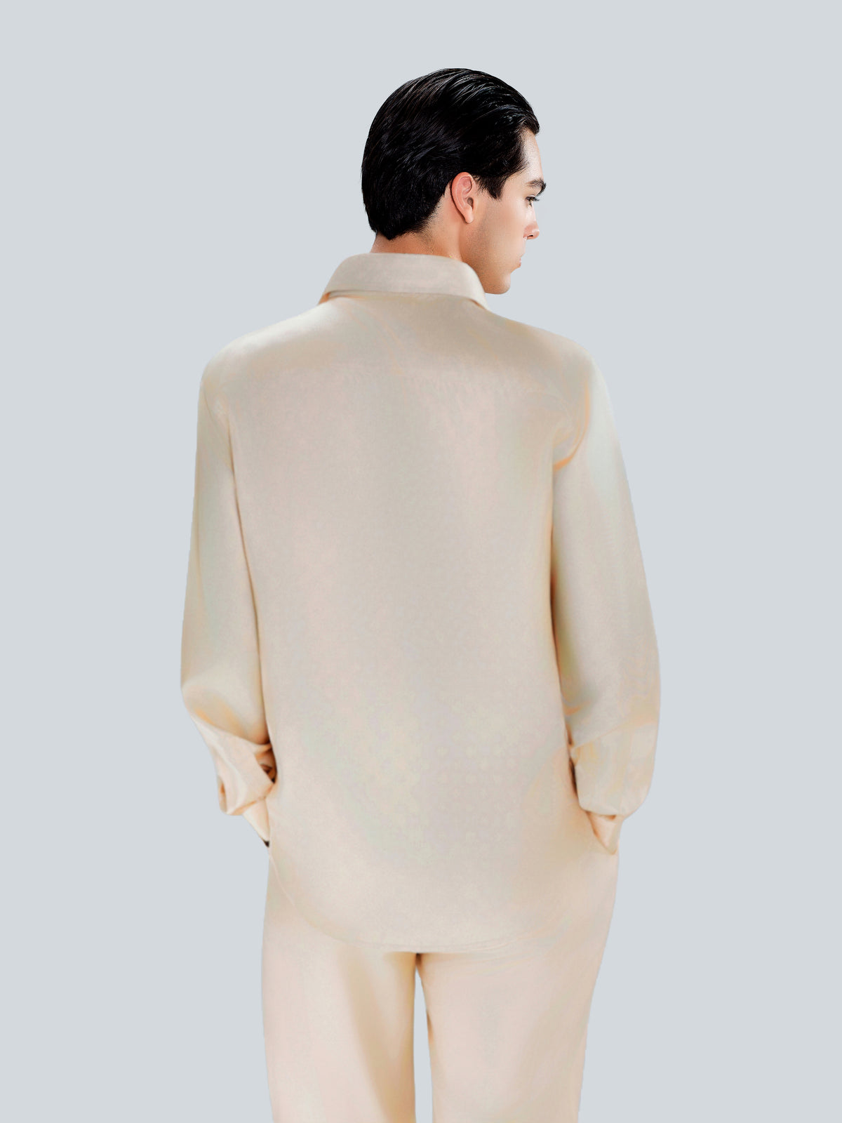 Tailored Silk Shirt in Champagne by Maison Kargani