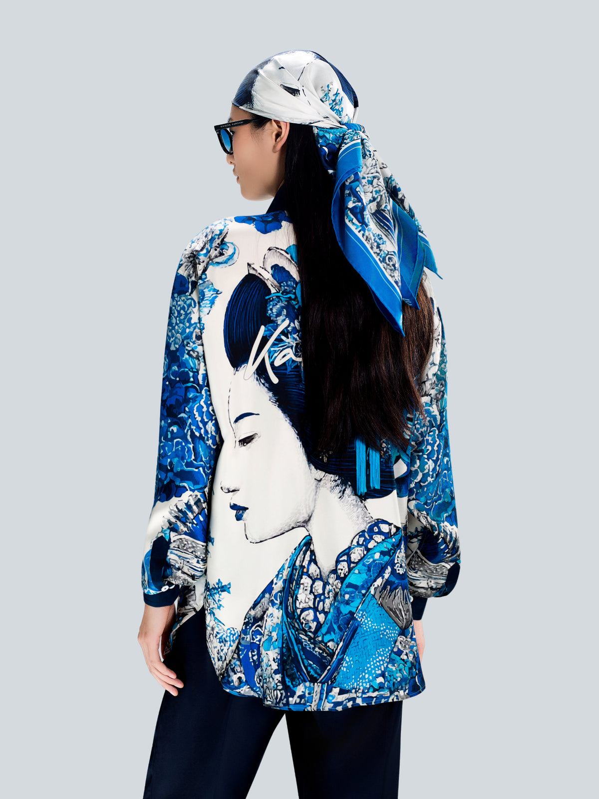Portrait of Geisha Signature Oversized Silk Shirt by Maison Kargani