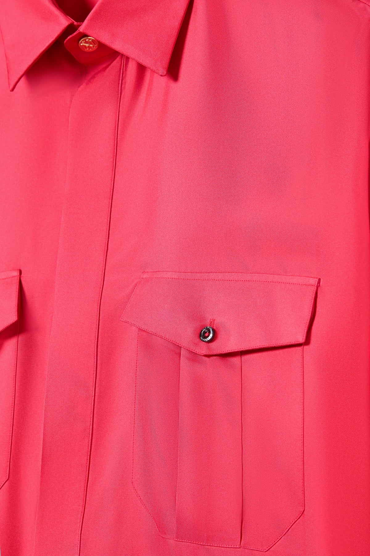 Oversized Silk Shirt in Red by Maison Kargani
