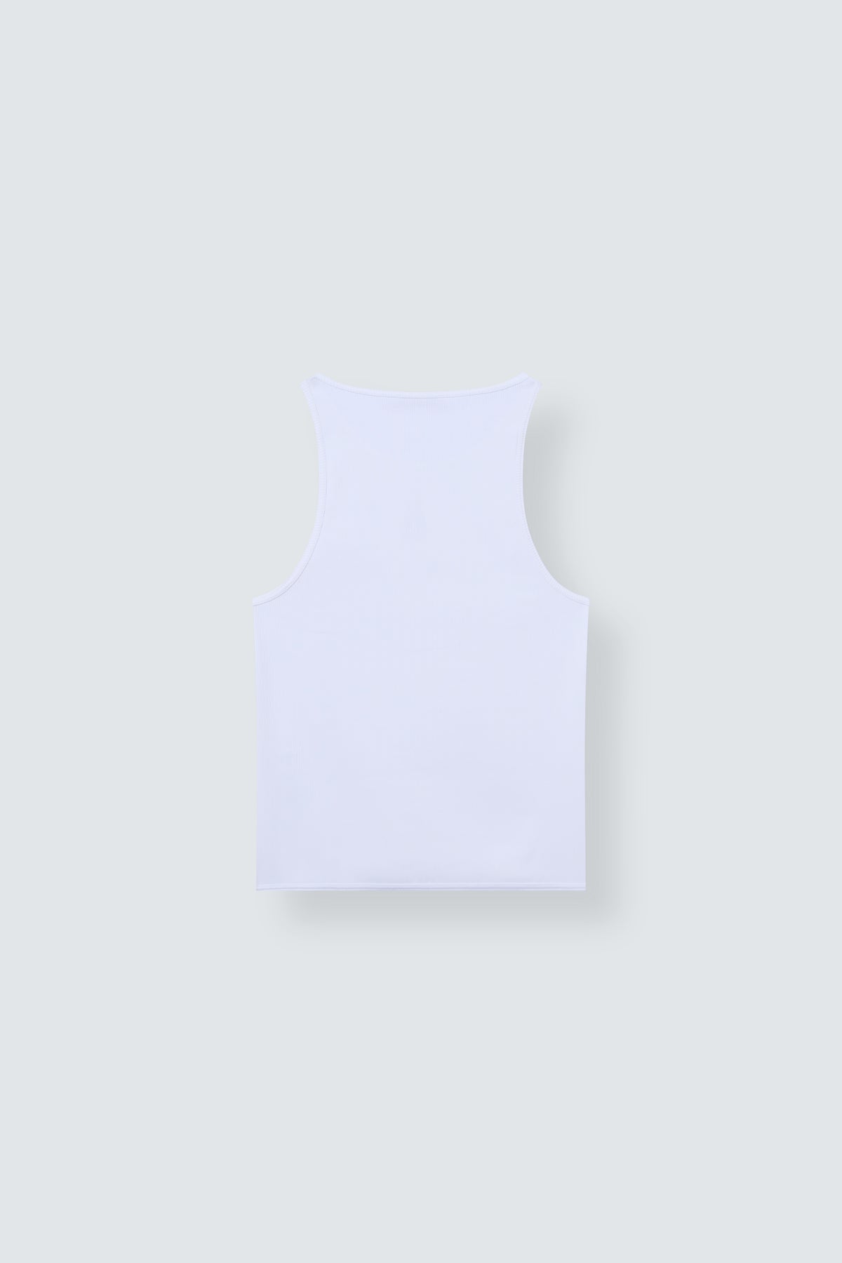MK Monogram Ribbed Cotton Tank Top in White by Maison Kargani