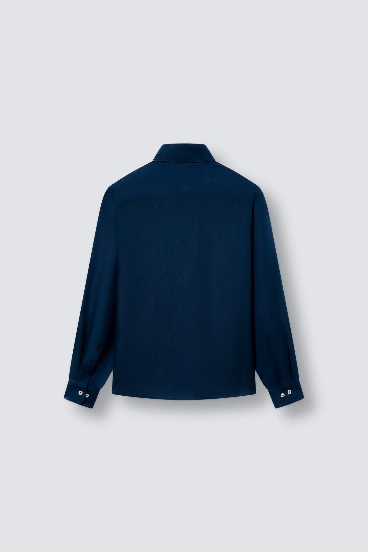 Tailored Silk Shirt in Navy Blue by Maison Kargani