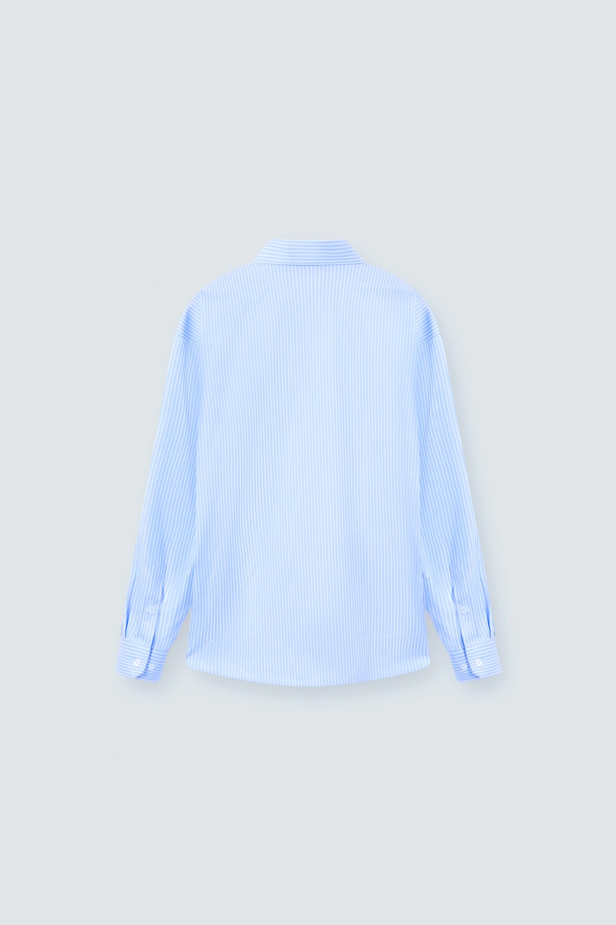 Oversized Striped Cotton Shirt in Light Blue by Maison Kargani