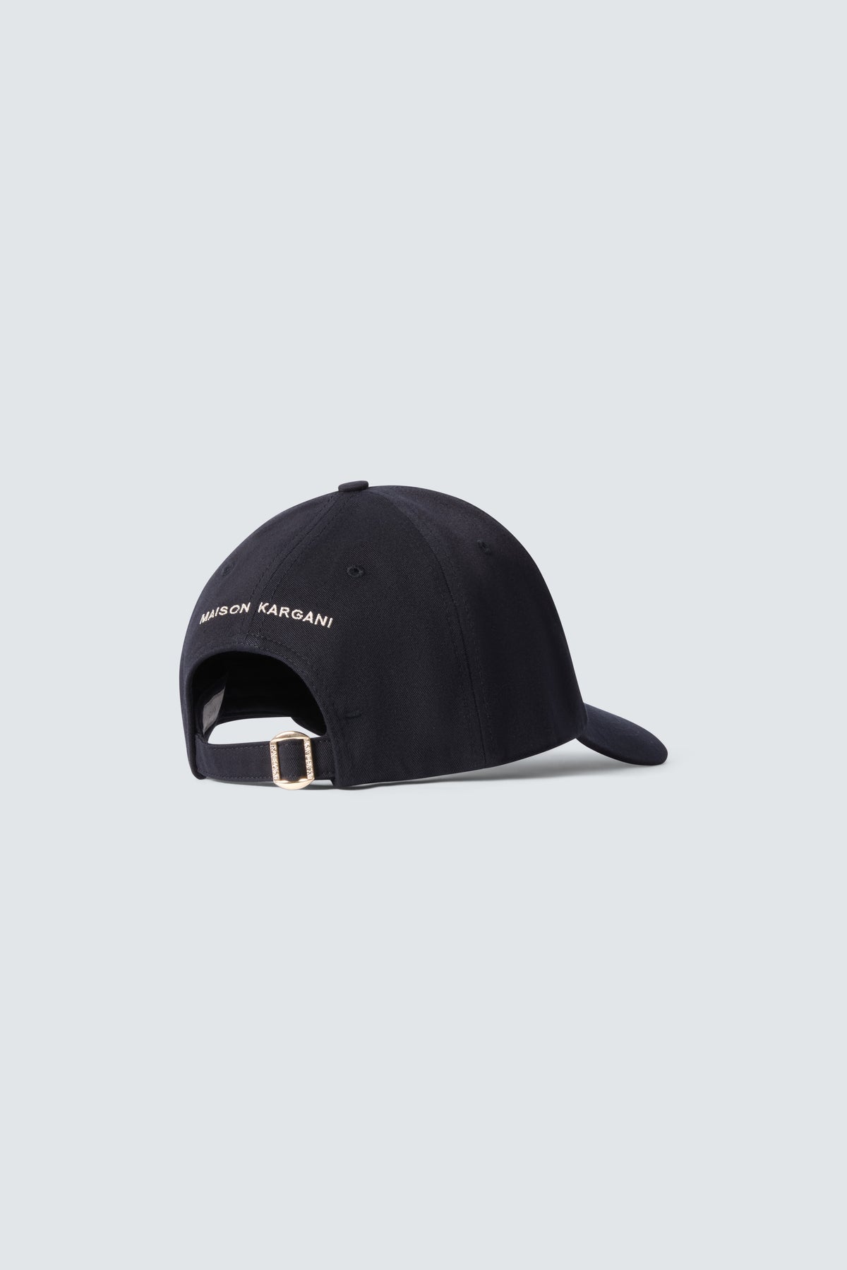Signature Cotton Twill Baseball Cap in Black by Maison Kargani