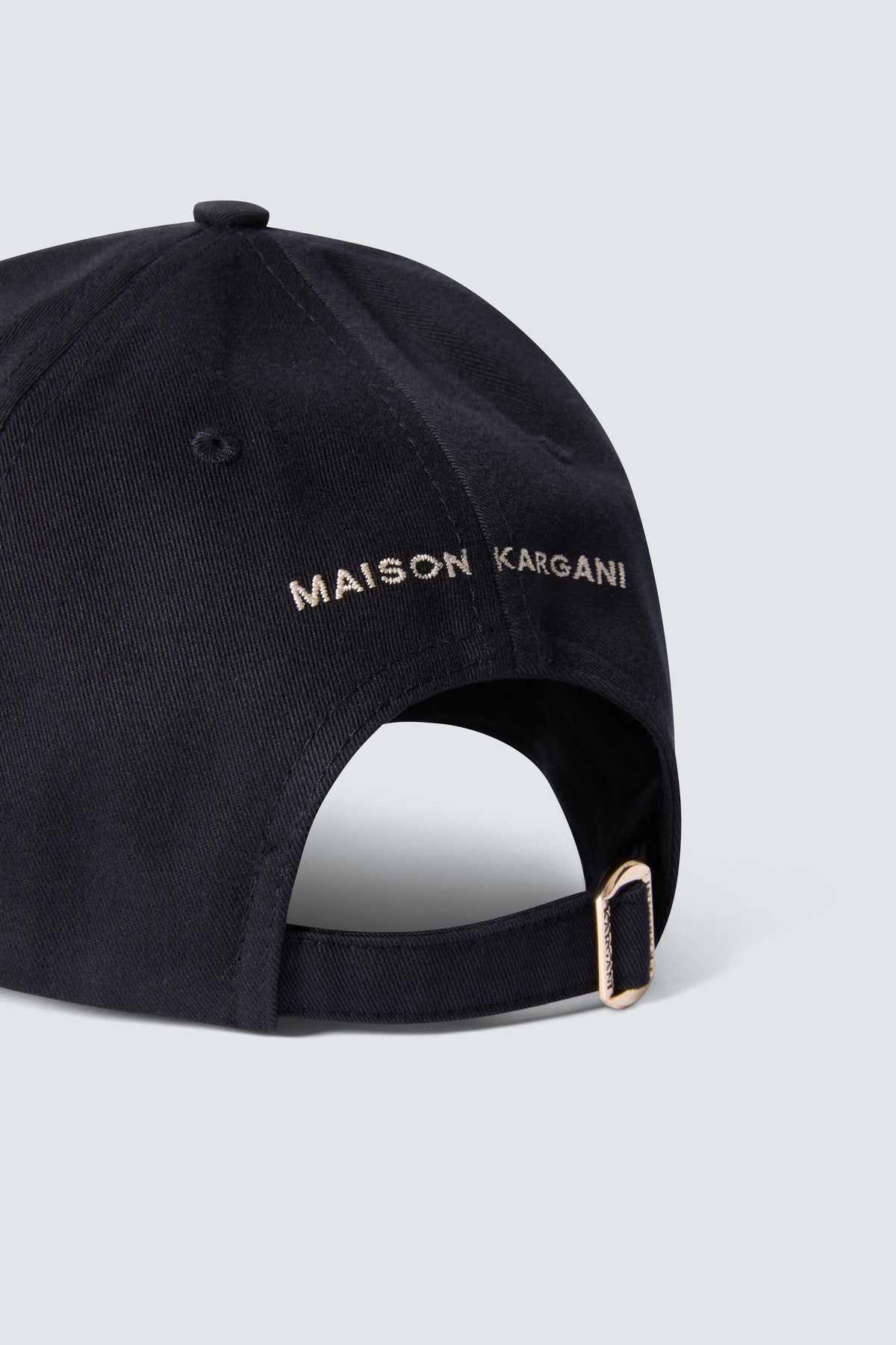 Signature Cotton Twill Baseball Cap in Black by Maison Kargani