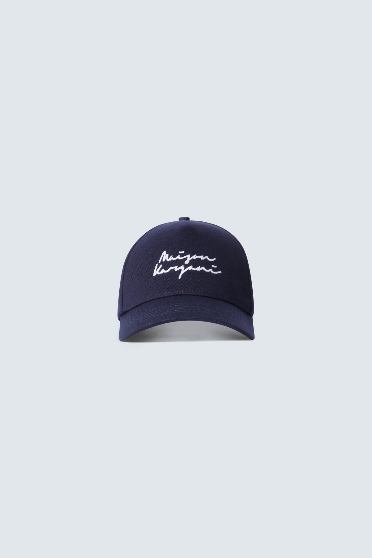 Signature Cotton Twill Baseball Cap in Navy Blue by Maison Kargani