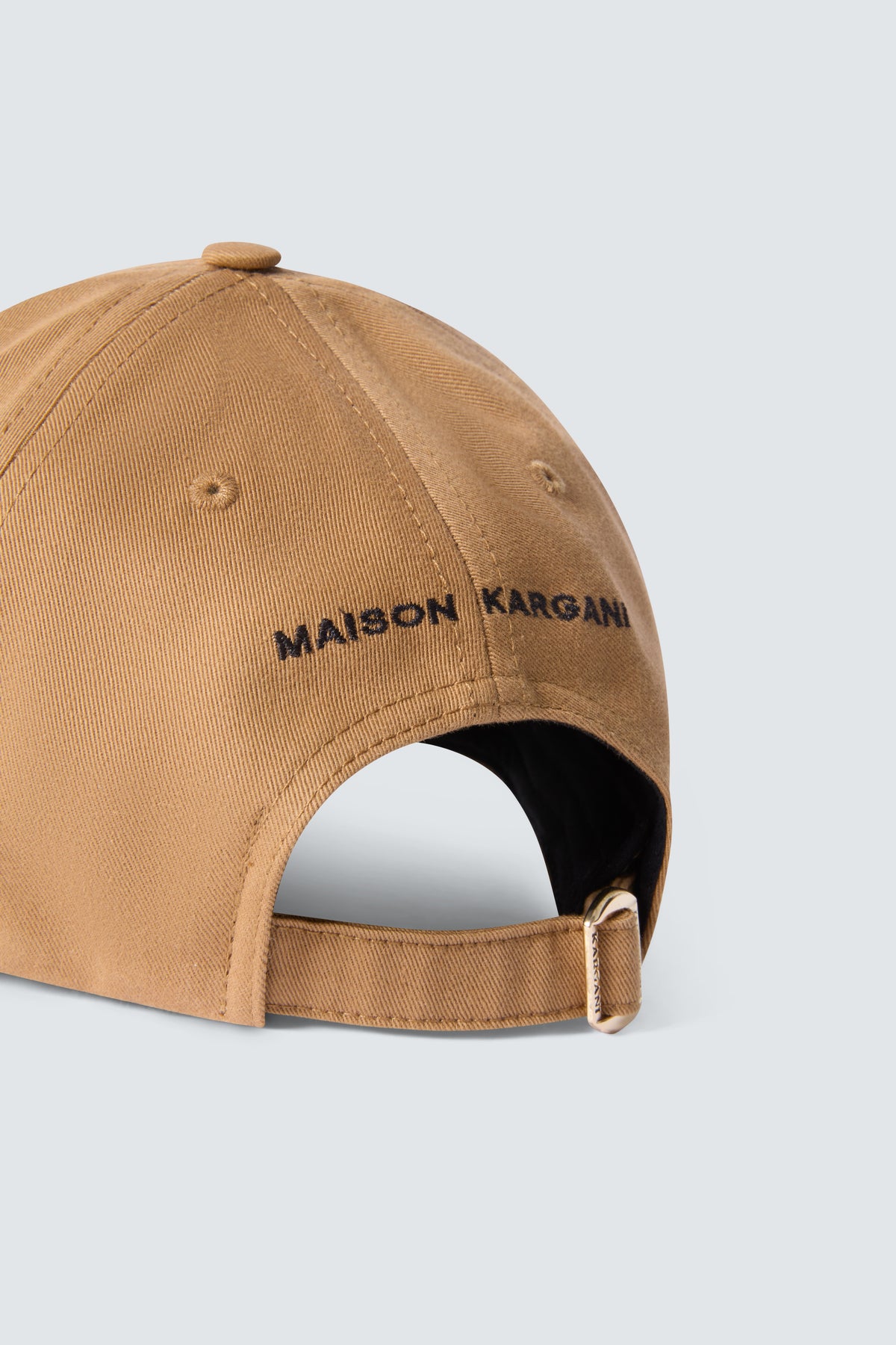 Signature Cotton Twill Baseball Cap in Camel by Maison Kargani