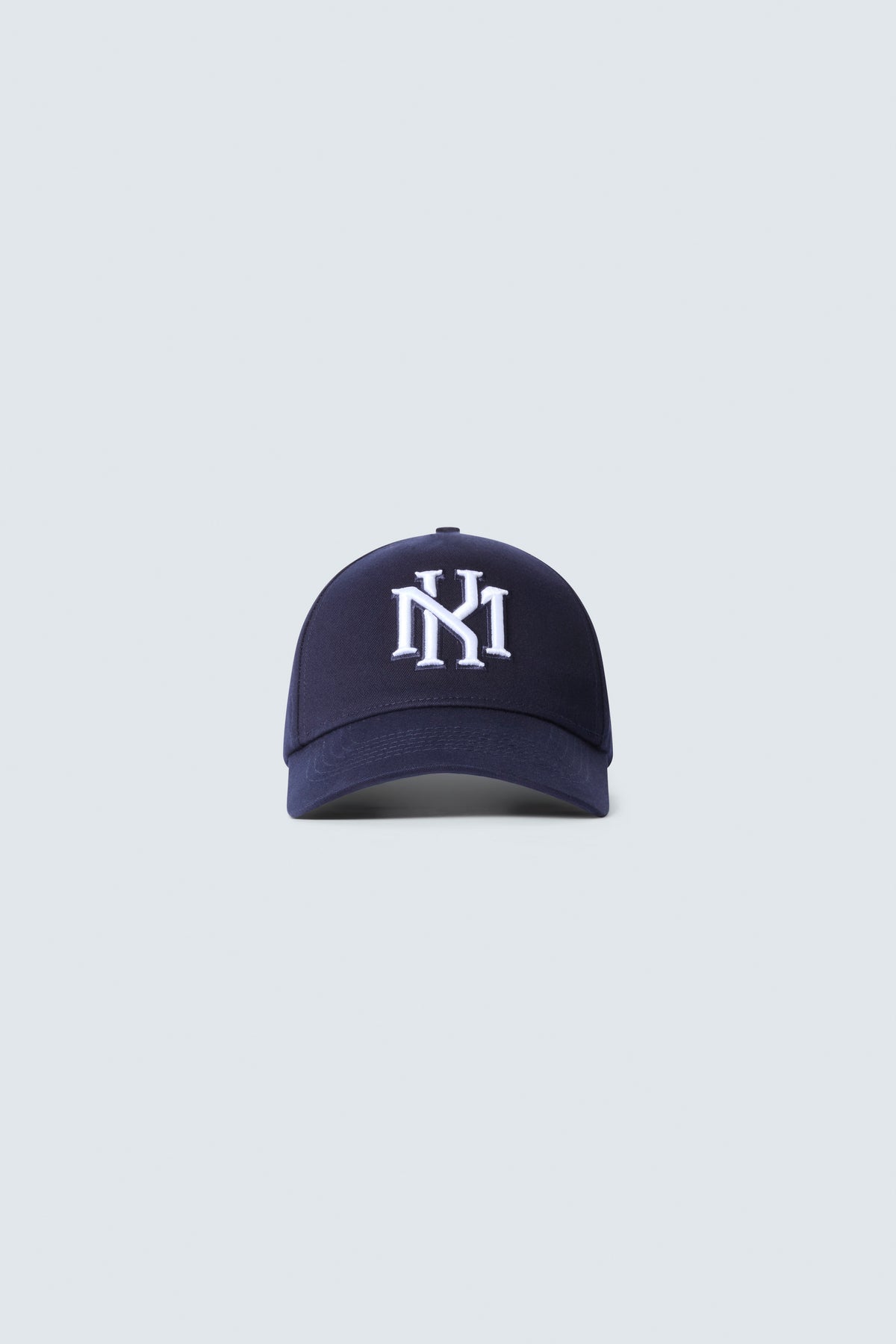MK Monogram Cotton Twill Baseball Cap in Navy Blue by Maison Kargani