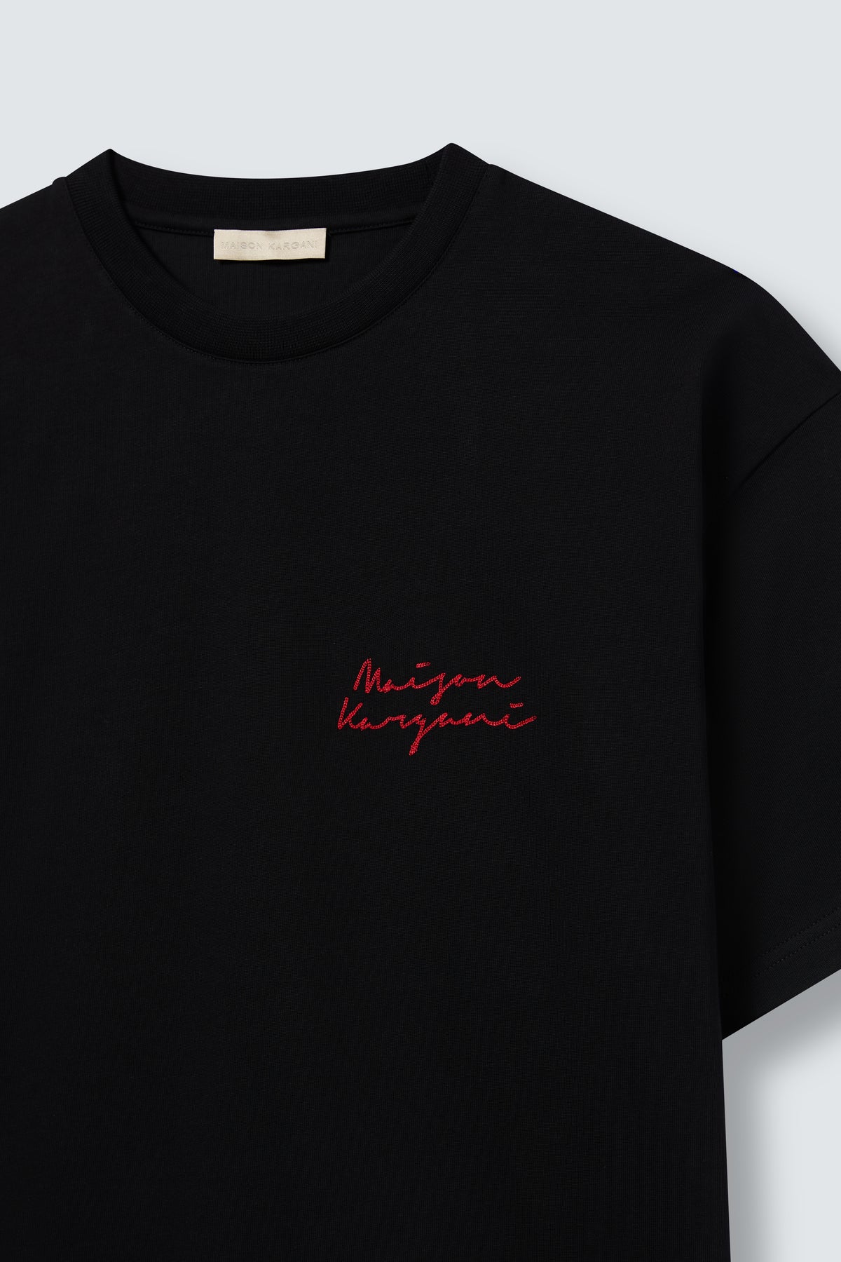Signature Oversized Cotton T-Shirt in Black by Maison Kargani