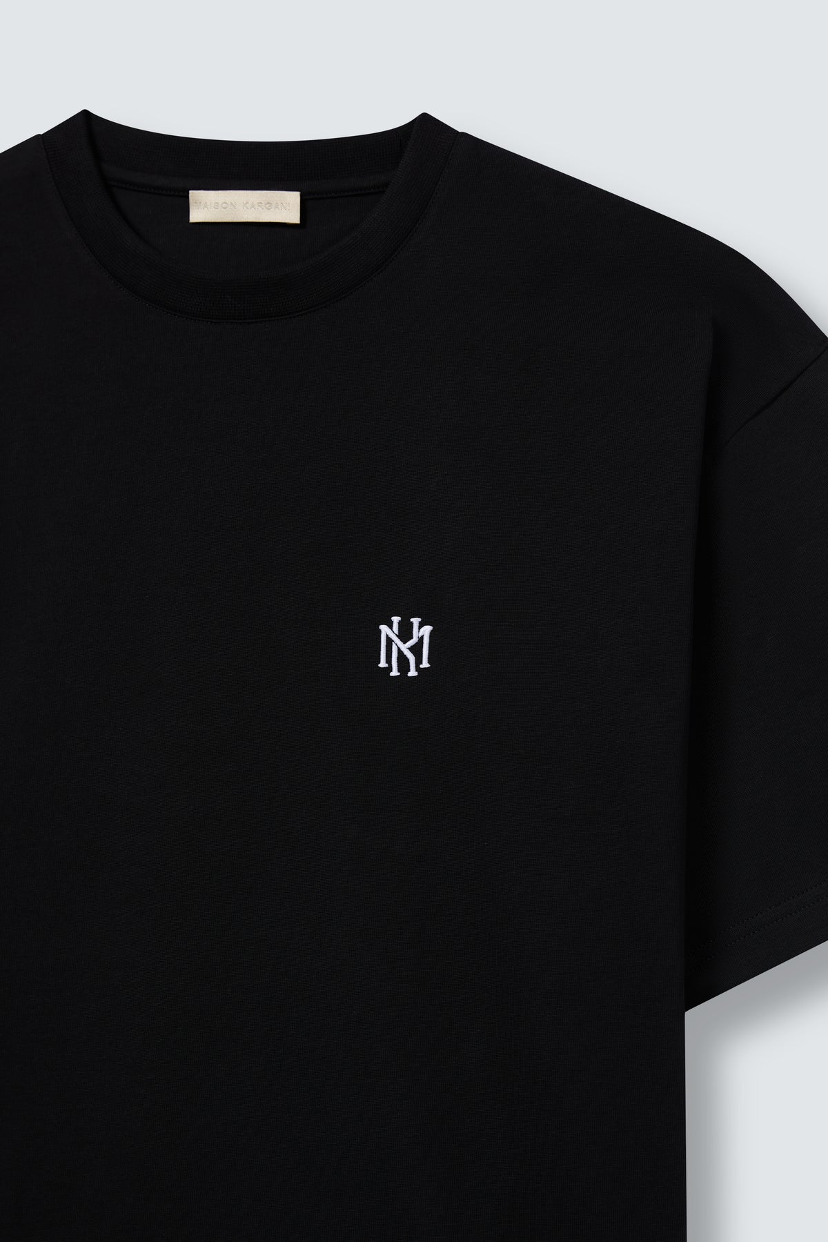 MK Monogram Oversized Cotton T-Shirt in Black by Maison Kargani
