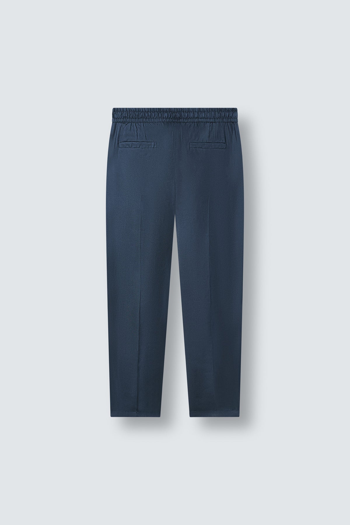 Tailored Silk Trousers in Navy Blue by Maison Kargani