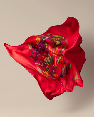 silk scarf red